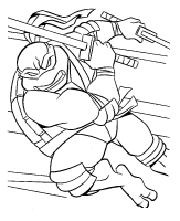 A coloring page of teenage mutant ninja turtles